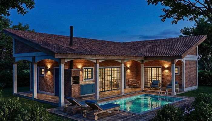 projeto chacara 110m com piscina
